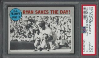 Psa 8 - 1970 Topps 197 Nolan Ryan Saves The Day - Nl Playoff Game 3 Ny Mets Hof