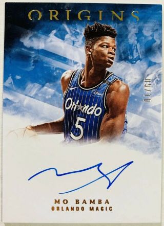 2018 - 19 Chronicles Origins Mo Bamba Gold Rookie On Card Autograph D 9/10