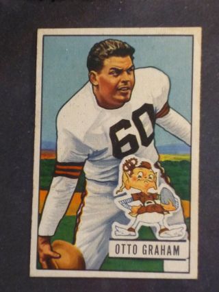 1951 Bowman Otto Graham 2 Browns Ex/mt,  (small Stain Mark Top Right)