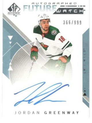 2018 - 19 Ud Sp Authentic Jordan Greenway Future Watch Rc Rookie Auto 366/999