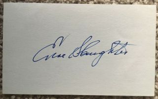 Enos Slaughter Hand Signed Autographed 3 X 5 Index Card - St.  Louis Cardinals