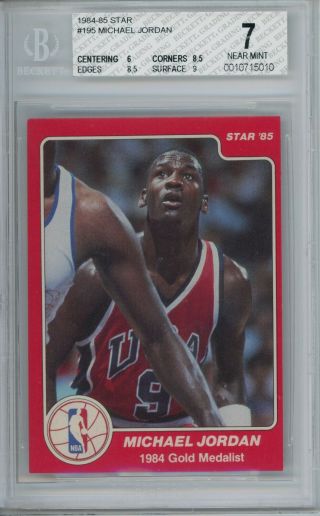 1984 - 85 Star Michael Jordan 195 Rookie Bgs 7.  0.  High Subs
