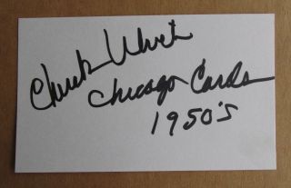 Chuck Ulrich Signed Autograph 3x5 Index Card Nfl 1954 Chicago Cardinals (d.  2006)