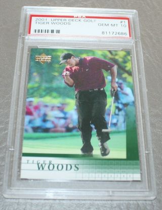 Tiger Woods 2001 Upper Deck Rookie Card 1 Psa Gem Mt 10 81172686