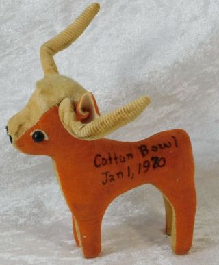 Vtg 1970 Texas Vs Norte Dame Cotton Bowl Bevo Longhorns Mascot Stuffed Toy