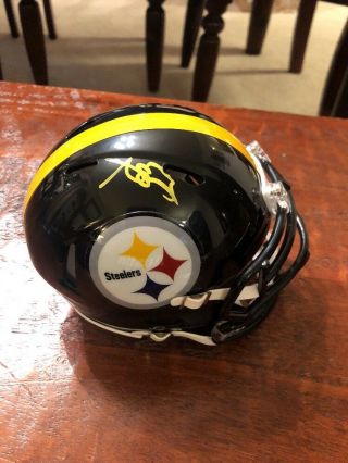 Antonio Brown Signed Pittsburgh Steelers Mini Helmet Beckett Bas Autographed
