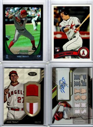 2018 Topps Tier One Dual Relics Mike Trout 08/25 Sharp Red/white Patch Angels