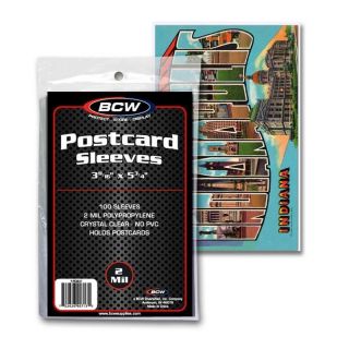 5 Packs (500) Bcw Postcard Poly Sleeves Storage Holders Bags