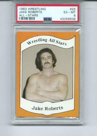 1983 Wrestling All Stars Jake Roberts 25 Psa 6 Ex - Mt