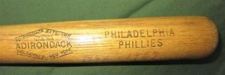 1960 ' s Adirondack Philadelphia Phillies Wooden Miniature Baseball Bat LQQK 2