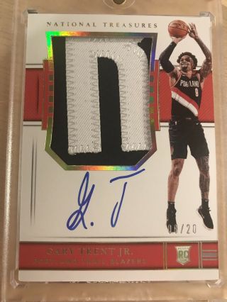 Gary Trent Jr.  /20 National Treasures 18 - 19 Rpa Rookie Patch Auto Blazers
