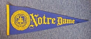 Vintage University Of Notre Dame Ncaa 28.  5 In.  Pennant