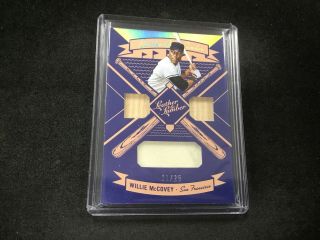 Willie Mccovey 2019 Panini Leather & Lumber Bat & Dual Jersey Relic 21/25 Jk