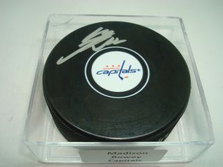Madison Bowey Signed Washington Capitals Hockey Puck Autographed 1a