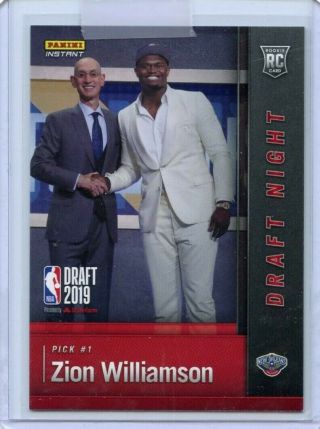2019 Panini Instant Nba Draft Zion Williamson 1st &only True Rookie Card In Hand