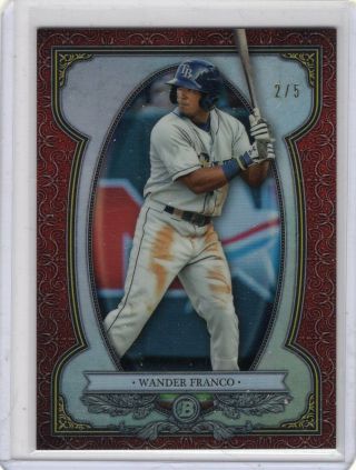 2019 Bowman Chrome Wander Franco Prospect Rookie Rc Sterling Red Refractor 2/5