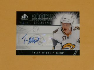 2009 - 10 Sp Game Rookie Exclusive Auto Hockey Card Re - Tm Tyler Myers /100