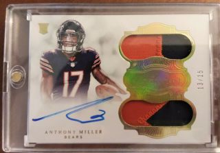 2018 Flawless Anthony Miller Dual Rookie 2 Clr Patch Auto 13/15 Bears