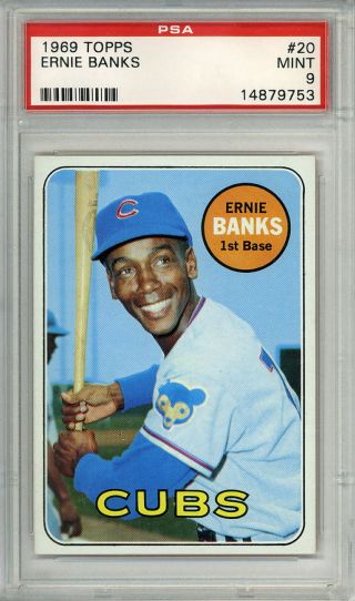 1969 Topps 20 Ernie Banks Cubs Psa 9