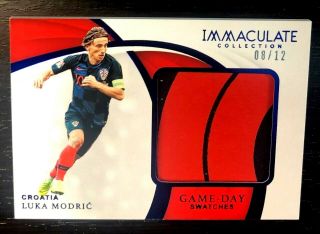 8/12 Luka Modric 2018 - 19 Immaculate Soccer Gameday Match Worn Logo Patch Croatia
