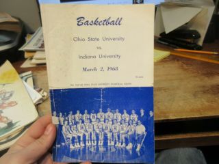 1968 The Ohio State University Basketball Game Program Vs.  Indiana Fred Taylor
