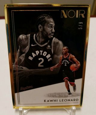 Kawhi Leonard 2018 - 19 Panini Noir Fotl 5/9 Gold Frame Toronto Raptors Finals Mvp