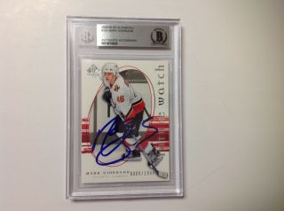 Mark Giordano Signed 2005/06 Ud Sp Authentic Card Rc Slabbed Beckett Bas Bgs A