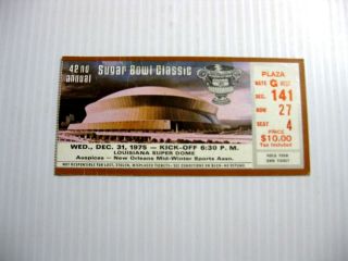 1975 - 1976 Sugar Bowl Alabama V Penn State Football Ticket Stub Bear V Paterno