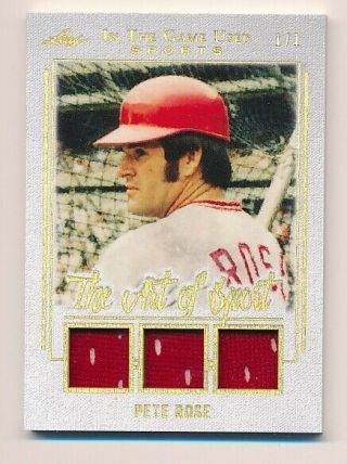 Pete Rose 2019 Leaf Itg In The Game Art Of Sport Jersey Relic D 1/1 Reds