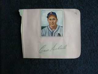 Carl Scheib Athletics Signed Cut Signature Page With 1950 Bowman Card Jsa