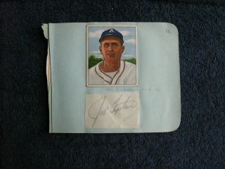 Joe Tipton Athletics Signed Cut Signature Page With 1950 Bowman Card Jsa