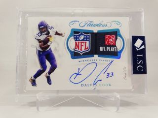 Dalvin Cook Nfl Shield / Laundry Tag Auto 1/1 - 2018 Flawless Vikings Rb