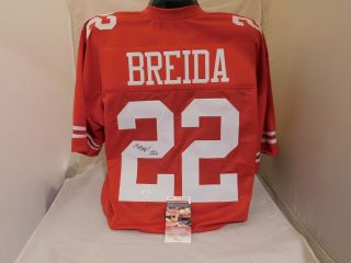 Matt Breida Signed / Autographed 49ers Red Custom Jersey Jsa Witness