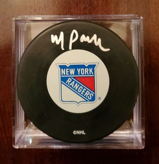 Mark Pavelich Signed Auto Ny Rangers Puck Autograph Warehouse Hologram York