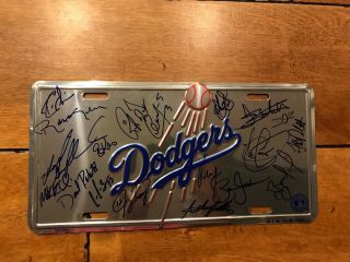 Los Angeles Dodgers License Plate Signed Adrian Beltre Eric Karros Shawn Green,