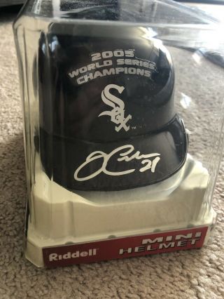 Joe Crede Signed Autographed Chicago White Sox 2005 World Series Mini Helmet