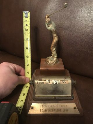 Vintage Golf Trophy From 1961 Metal And Wood Vintage Trophy