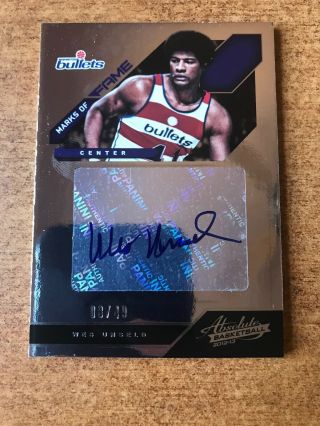 Wes Unseld 2012 - 13 Panini Absolute Marks Of Fame Auto Parallel 8/49