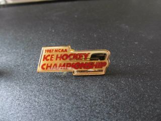 1987 Ncaa Ice Hockey Championship Pin Detroit Mi North Dakota Michigan State