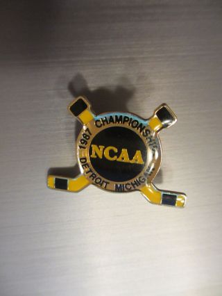 Ncaa - 1987 College Hockey Championship Logo Tournament Pin - North Dakota Sioux Win