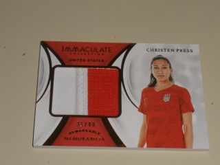 2018 - 19 Panini Immaculate Soccer Remarkable Mem Patch Christen Press 31/40