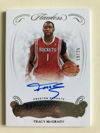 17 - 18 Flawless Excellence Signatures Tracy Mcgrady Autograph Auto Card 19/25