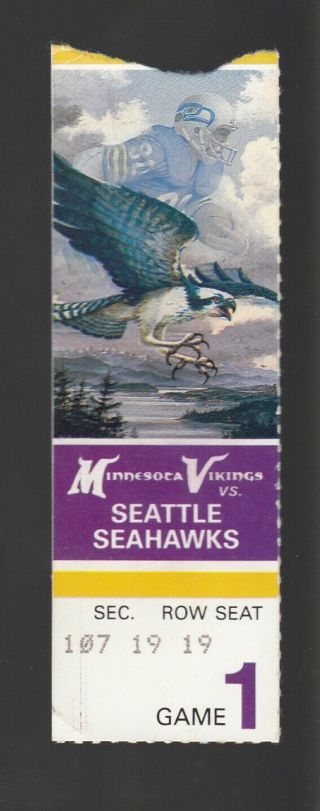 1982 Minnesota Vikings First Football Game Hhh Metrodome Ticket Stub Pre - Season