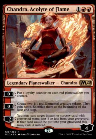 2019 Magic The Gathering M20 Chandra,  Acolyte Of Flame 1a 126/280