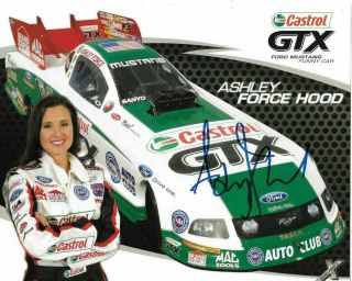 2009 Nhra Ashley Force Castrol Gtx Ford Signed Autographed Postcard