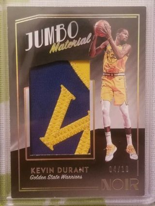 18 - 19 Noir Kevin Durant Jumbo Prime Patch 4/10 Golden State Warriors