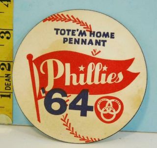 1964 Philadelphia Phillies Baseball Drink Coaster Tote 