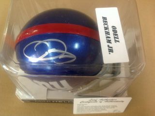 Odell Beckham Jr Signed Riddell Mini Helmet Leaf Authenticated Auto