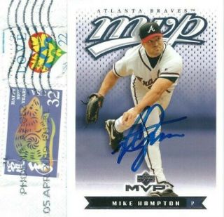 Signed 2003 Ud Mvp Mike Hampton Atlanta Braves Trading Card