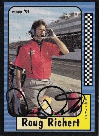 Doug Richert Autographed 1991 Maxx Racing Nascar Trading Card
